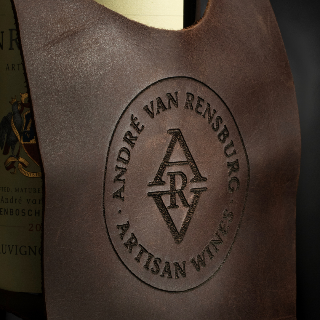 André van Rensburg Artisan Wines with Single Bottle Leather Wine Caddy
